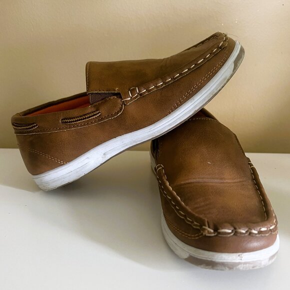 Cognac Brown Cherry Popo Boy's Loafers - Size 1 - Picture 1 of 6